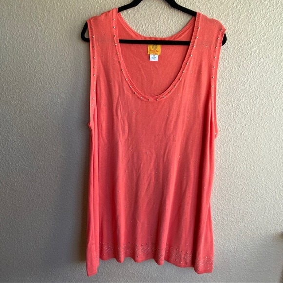 Ruby Rd. Coral Bling Sleeveless Top Size 2X - Picture 1 of 6